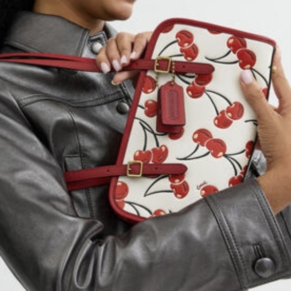 Coach Handbags - Coach Leather Swing Zip Bag With Cherry Print NWT